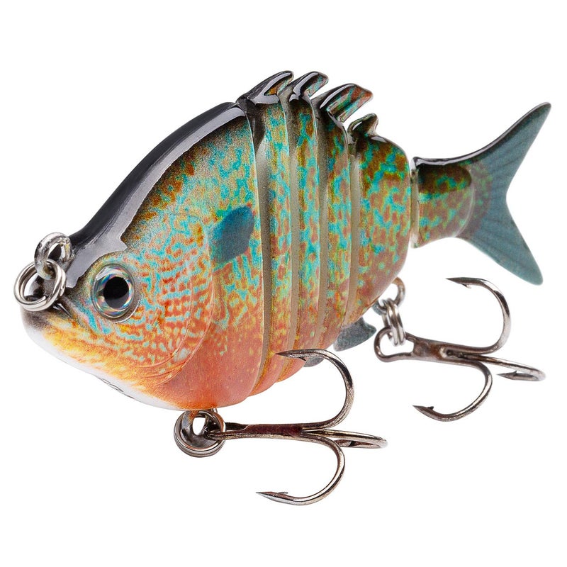 Bassdash SwimPanfish 2.5â€/0.34oz Hard Bluegill Swimbaits Multi Jointed Topwater Trout Bass Fishing Crank Lure,Pack of 4 - Image 2